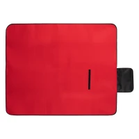 BLANKET SQUARE, Wasserabweisende Decke aus gebürstetem Fleece, 180 g/m²., Rot