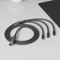 FLET 60W 6IN1, usb type-c charging and data cable, 6 in 1, 60w, dark gray