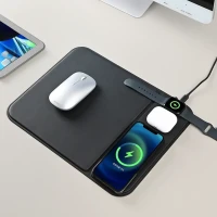 POINT PAD 3IN1, podloga za kompjuterskog miša i bežični punjač 15w, sa magnetom, crna
