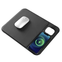POINT PAD 3IN1, podloga za kompjuterskog miša i bežični punjač 15w, sa magnetom, crna