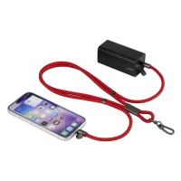 NET 65W, type-c charging and data cable and lanyard, 65 w, red