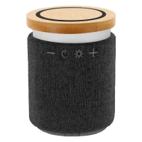 RUMBA, Bluetooth-Lautsprecher, 5W und kabelloses Ladegerät, 15W mit RGB-Licht, Schwarz