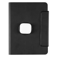 GLOBAL 2IN1, magnetic, portfolio case with a5 notebook, power bank 5.000 mah, wireless charger for two devices in a gift box black