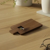 CREDIT CARD WOOD, usb flash memorija, braon, 16GB