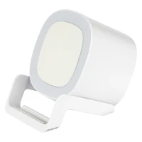 CALISTO, Bluetooth-Lautsprecher 5W, kabelloses Ladegerät 15W, Handyhalterung und Lampe Weiss