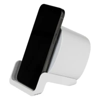 CALISTO, Bluetooth-Lautsprecher 5W, kabelloses Ladegerät 15W, Handyhalterung und Lampe Weiss