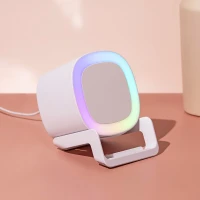 CALISTO, Bluetooth-Lautsprecher 5W, kabelloses Ladegerät 15W, Handyhalterung und Lampe Weiss