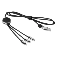 BETA 6IN1, USB/Type-C Lade- und Datenkabel, 6-in-1, Schwarz