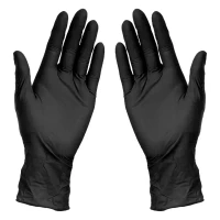 NITRILE GLOVES, nitrile disposable gloves, 100 pc, black