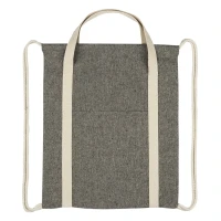 ZORA, recycled cotton backpack, 200g/m2, black