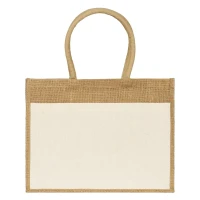 CARAMEL, Tasche aus Jute und Baumwolle, Beige