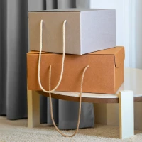 CORDINI, 3-Lagige faltbare Geschenkbox mit Kordeln, Beige