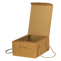 CORDINI, 3-Lagige faltbare Geschenkbox mit Kordeln, Beige