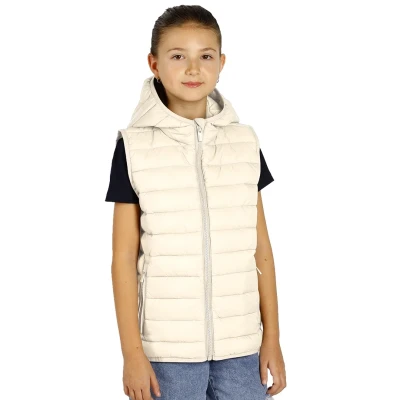 LIBERTY HOOD VEST KID, kid's bodywarmer with hood, off white