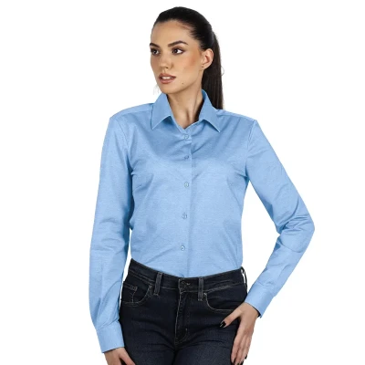 GRANT LSL WOMEN, Langarm-Hemd für Damen, Hellblau