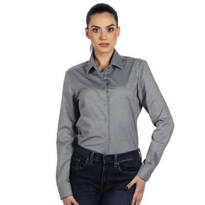 GRANT LSL WOMEN, Langarm-Hemd für Damen, Grau