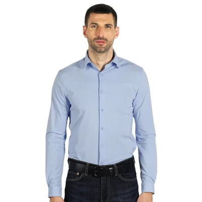 COLLINS LSL MEN, Langarm-Hemd für Herren, Hellblau