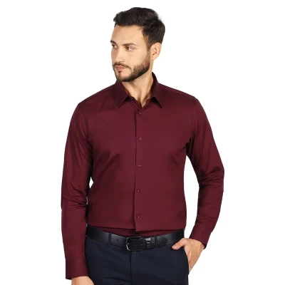 CLUB LSL MEN, men's long sleeve shirt, burgundy