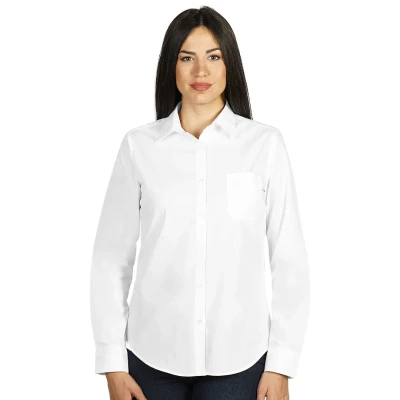 BUSINESS LSL WOMEN, Langarm-Bluse für Damen, Weiss