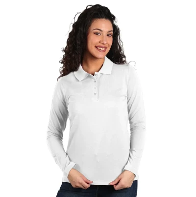 SUNNY LSL, women's long sleeve polo shirt, 180 g/m2, white