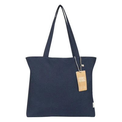 ECO LIVING, Tragtasche aus recycelter Baumwolle, 500 g/m2, Blau