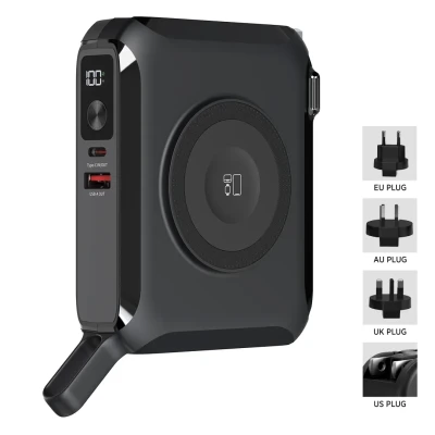 BARACUDA PRO, Universelles Reiseladegerät/Laptop-Powerbank, 15.000 mAh, PD 65W, mit Magnet, Schwarz