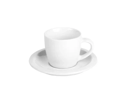 MOMENTO MINI, fine stoneware espresso cup and saucer, 100 ml, white