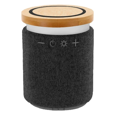 RUMBA, Bluetooth-Lautsprecher, 5W und kabelloses Ladegerät, 15W mit RGB-Licht, Schwarz