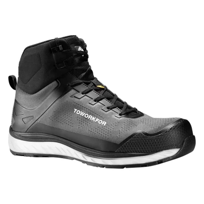 SUPER SET BOOT GREY, high-cut safety shoes s1p src, dark gray