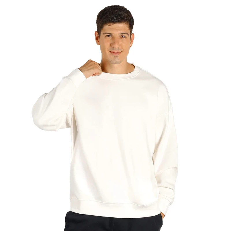BIG, unisex oversize crew neck organic cotton sweatshirt, 300 g/m2, off white