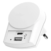EURO USB CHARGER AC, zidni punjač, beli