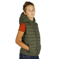 LIBERTY HOOD VEST KID, Kinder-Weste mit Kapuze, Olive