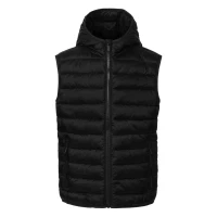 LIBERTY HOOD VEST KID, Kinder-Weste mit Kapuze, Schwarz