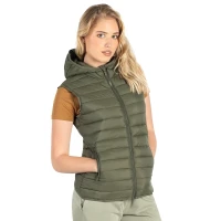LIBERTY HOOD VEST WOMEN, Damen-Weste mit Kapuze, Olive