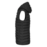 LIBERTY HOOD VEST WOMEN, Damen-Weste mit Kapuze, Schwarz