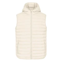 LIBERTY HOOD VEST MEN, Weste mit Kapuze, Weiss gebrochen