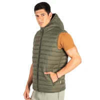 LIBERTY HOOD VEST MEN, Weste mit Kapuze, Olive