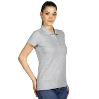 UNA, Damen-Poloshirt, 180 g/m2, Asche