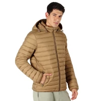 LIBERTY JACKET MEN, Gesteppte Jacke mit Kapuze, Hellbraun Braun