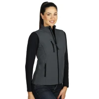 SKIPPER VEST WOMEN, women's softshell bodywarmer, dark gray