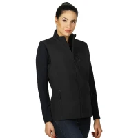 SKIPPER VEST WOMEN, Damen SoftshellWeste, Schwarz