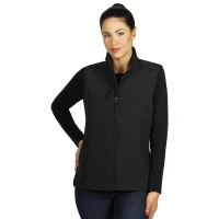 SKIPPER VEST WOMEN, Damen SoftshellWeste, Schwarz