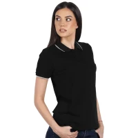 ATLANTIC LADY, Damen-Poloshirt, 190 g/m2, Schwarz