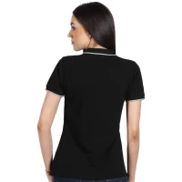 ATLANTIC LADY, Damen-Poloshirt, 190 g/m2, Schwarz