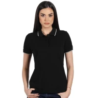 ATLANTIC LADY, Damen-Poloshirt, 190 g/m2, Schwarz