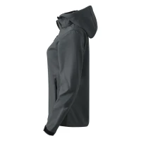 PROTECT WOMEN, Damen SoftshellJacke mit abnehmbarer Kapuze, Dunkelgrau