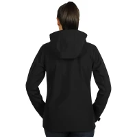 PROTECT WOMEN, Damen SoftshellJacke mit abnehmbarer Kapuze, Schwarz