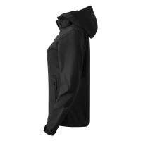 PROTECT WOMEN, Damen SoftshellJacke mit abnehmbarer Kapuze, Schwarz