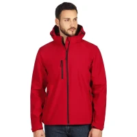PROTECT MEN, Unisex softshellJacke mit abnehmbarer Kapuze, Rot