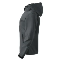 PROTECT MEN, Unisex softshellJacke mit abnehmbarer Kapuze, Dunkelgrau